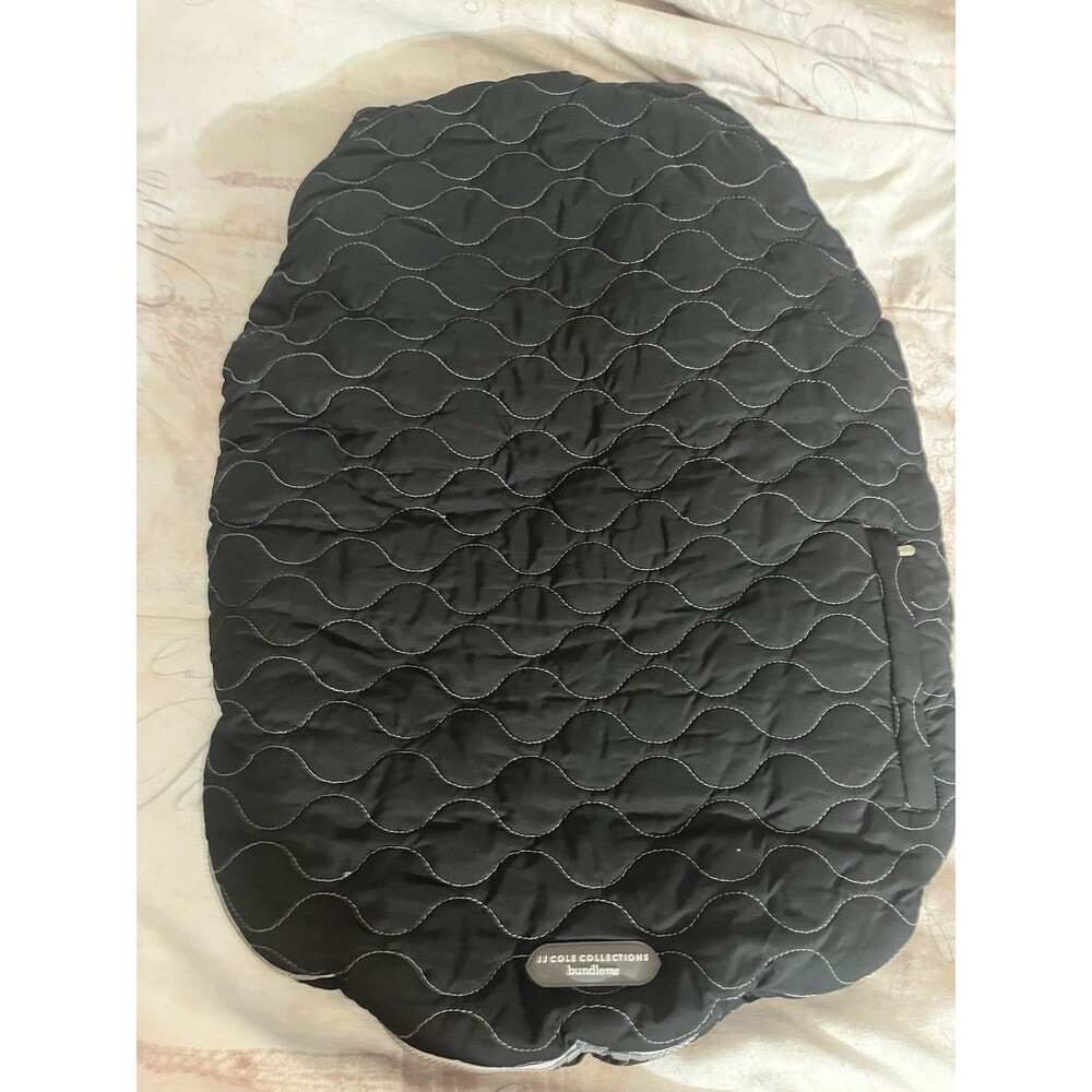 JJ Cole Car Seat Cover Black Gray Zip Up Fleece Lined Lightly Used